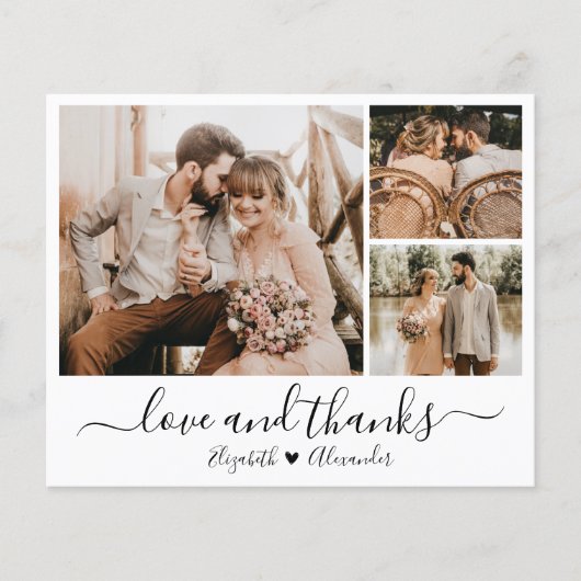 Budget Photo Collage Wedding Thank You Card (Voorkant)