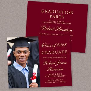 Budget Photo College Graduation Party Uitnodiging