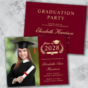 Budget Photo College Graduation Party Uitnodiging