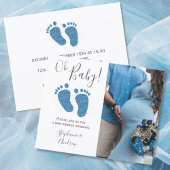 Budget Photo Couples Blue Baby shower Invitation