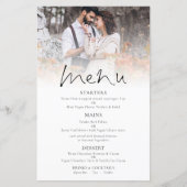 Budget Photo Elegant Script Wedding Menu (Voorkant)