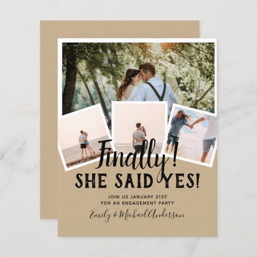 BUDGET PHOTO Engaged Wedding INVITE kondiging (Voorkant / Achterkant)