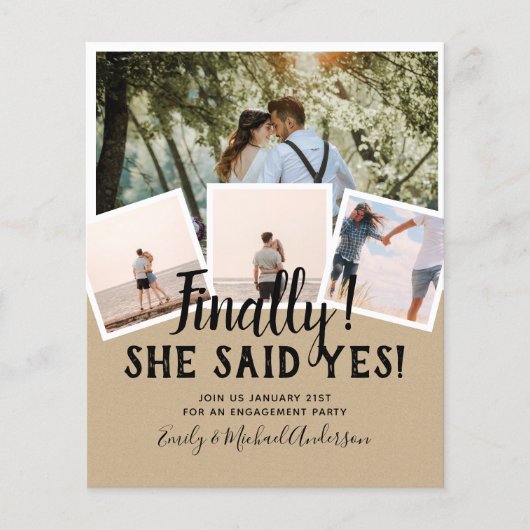 BUDGET PHOTO Engaged Wedding INVITE kondiging (Voorkant)