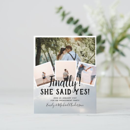 BUDGET PHOTO Engaged Wedding INVITE kondiging (Staand voorkant)