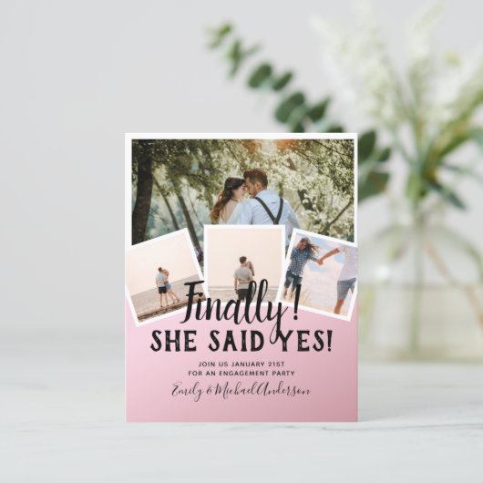 BUDGET PHOTO Engaged Wedding INVITE kondiging (Staand voorkant)