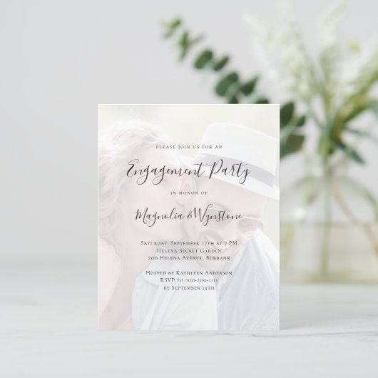 Budget Photo Engagement Party - Uitnodiging (Staand voorkant)