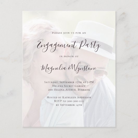 Budget Photo Engagement Party - Uitnodiging (Voorkant)