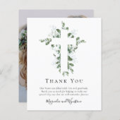 Budget Photo Eucalyptus Wedding Thank You Card (Voorkant / Achterkant)
