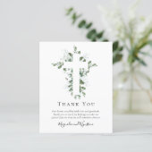 Budget Photo Eucalyptus Wedding Thank You Card (Staand voorkant)