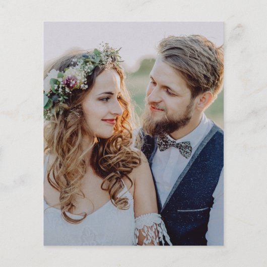 Budget Photo Eucalyptus Wedding Thank You Card (Achterkant)