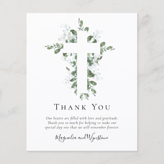Budget Photo Eucalyptus Wedding Thank You Card (Voorkant)