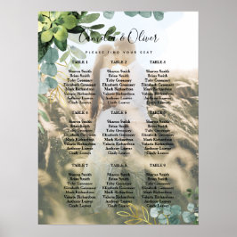 BUDGET PHOTO Greenery SEATTING CHART 18" x 24" Poster