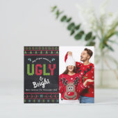 Budget Photo Holiday Ugly Sweater Chalkboard Kaart (Staand voorkant)
