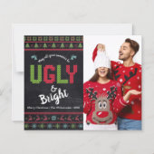 Budget Photo Holiday Ugly Sweater Chalkboard Kaart (Voorkant)