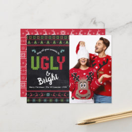 Budget Photo Holiday Ugly Sweater Chalkboard Kaart
