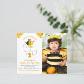Budget Photo Little Honey Bee Birthday Invitation (Staand voorkant)