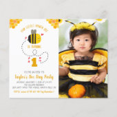 Budget Photo Little Honey Bee Birthday Invitation (Voorkant)