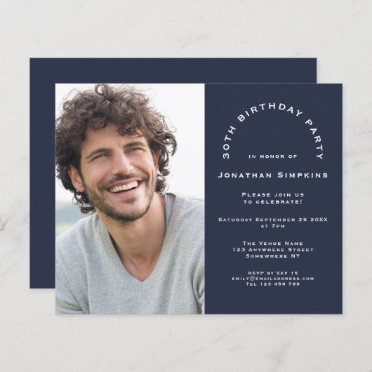 Budget Photo Man 30e Verjaardagsfeestje Marine Uit (Voorkant / Achterkant)