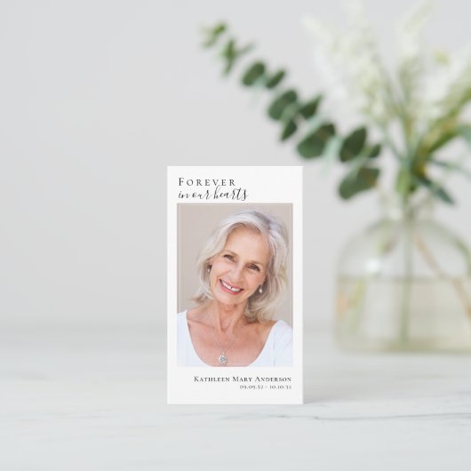 Budget Photo Memorial Prayer Kaart Contactkaartje (Staand voorkant)