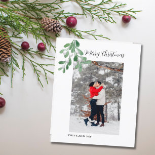 Budget Photo Mistletoe Merry-kerstkaart
