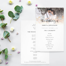 Budget Photo Moderne Script Wedding Program