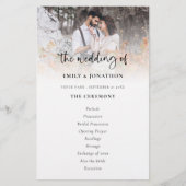 Budget Photo Moderne Script Wedding Program (Voorkant)