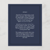 BUDGET Photo Overlay Navy Blue WEDDING Invite (Achterkant)