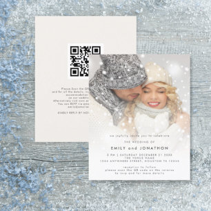 Budget Photo Overlay QR Code Winter Weduwen Uitnod