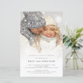 Budget Photo Overlay QR kerstbruiloft uitnodigen (Staand voorkant)