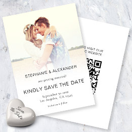 Budget Photo Overlay QR Weddenschap Save the Date