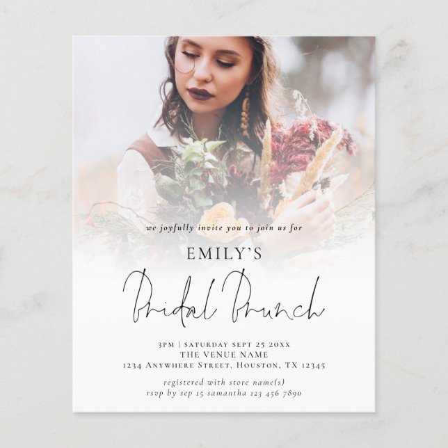 Budget Photo Overlay Script Bridal Brunch nodigt u (Voorkant)