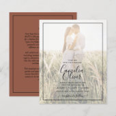 BUDGET Photo Overlay Terracotta Wedding Invite (Voorkant / Achterkant)