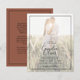 BUDGET Photo Overlay Terracotta Wedding Invite