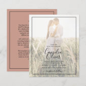 BUDGET Photo Overlay Terracotta WEDDING Invite (Voorkant / Achterkant)