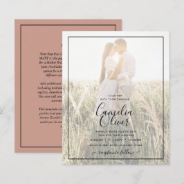 BUDGET Photo Overlay Terracotta WEDDING Invite