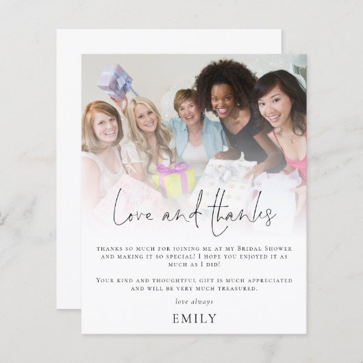 Budget Photo Overlay Vrijgezellenfeest Love Bedank (Voorkant / Achterkant)