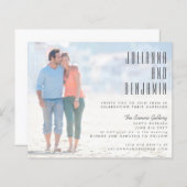 Budget Photo Overlay Wedding Horizontal Invite (Voorkant / Achterkant)