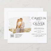 BUDGET PHOTO QR CODE Weddenschap nodigt RSVP - det (Voorkant / Achterkant)