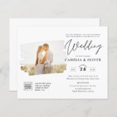 BUDGET PHOTO QR CODE Weddenschap nodigt RSVP - det (Voorkant / Achterkant)