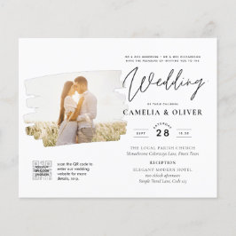 BUDGET PHOTO QR CODE Weddenschap nodigt RSVP - det Flyer