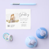 BUDGET PHOTO QR CODE Weddenschap nodigt RSVP - det Flyer (Enkel)