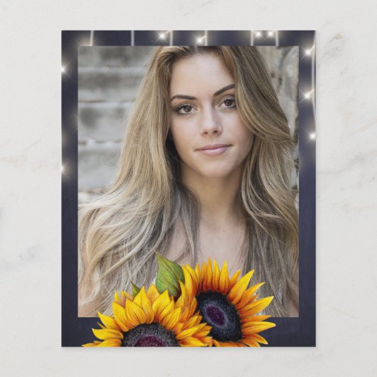 Budget PHOTO Rustic graduation Party Uitnodiging (Achterkant)