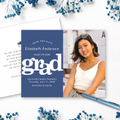 Budget Photo Save Date Afstuderen Navy Invitation