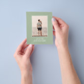 BUDGET Photo Save Dates - Monochrome Sage Green Flyer (Hand)