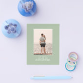 BUDGET Photo Save Dates - Monochrome Sage Green Flyer (Enkel)
