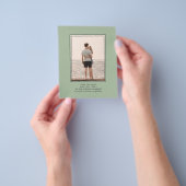 BUDGET Photo Save Dates - Monochrome Sage Green Flyer (Hand)