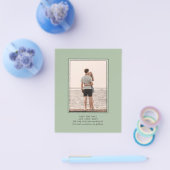 BUDGET Photo Save Dates - Monochrome Sage Green Flyer (Enkel)