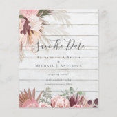 BUDGET PHOTO SAVE DATES - Pampas Grass Burgundy (Voorkant)