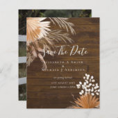 BUDGET Photo Save Dates PAMPAS Grass Terracotta (Voorkant / Achterkant)