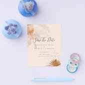 BUDGET Photo Save Dates PAMPAS Grass Terracotta Flyer (Enkel)